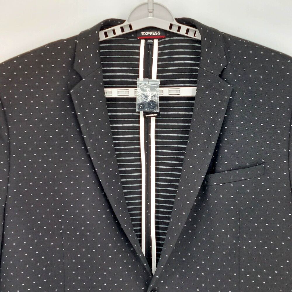 Express Performance Slim Jacket Sz XXL Black Sports Coat Stretch Blazer $198 - Picture 3 of 12